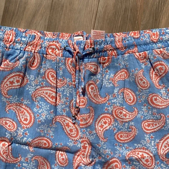 Hearts of Palm short paisley floral print pull on short cotton casual boho 3X - Picture 4 of 15